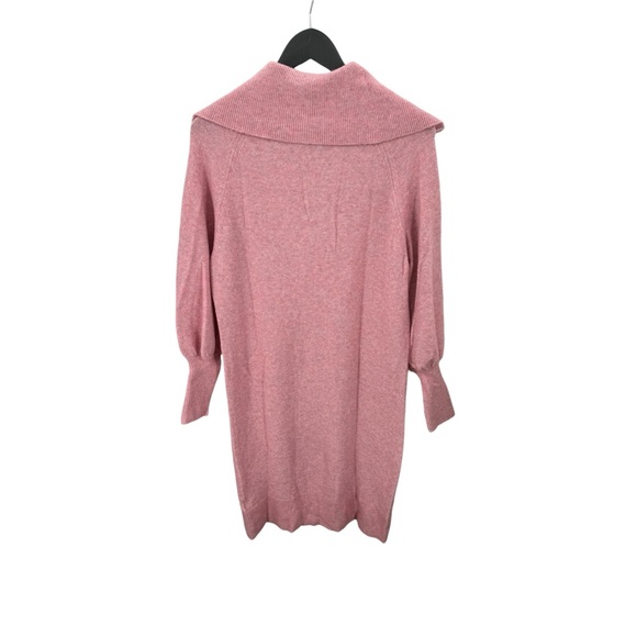 J CREW Pink Half Zip Midi Sweater Dress Super Soft Wool Alpaca Yarn Size Medium - Picture 8 of 12